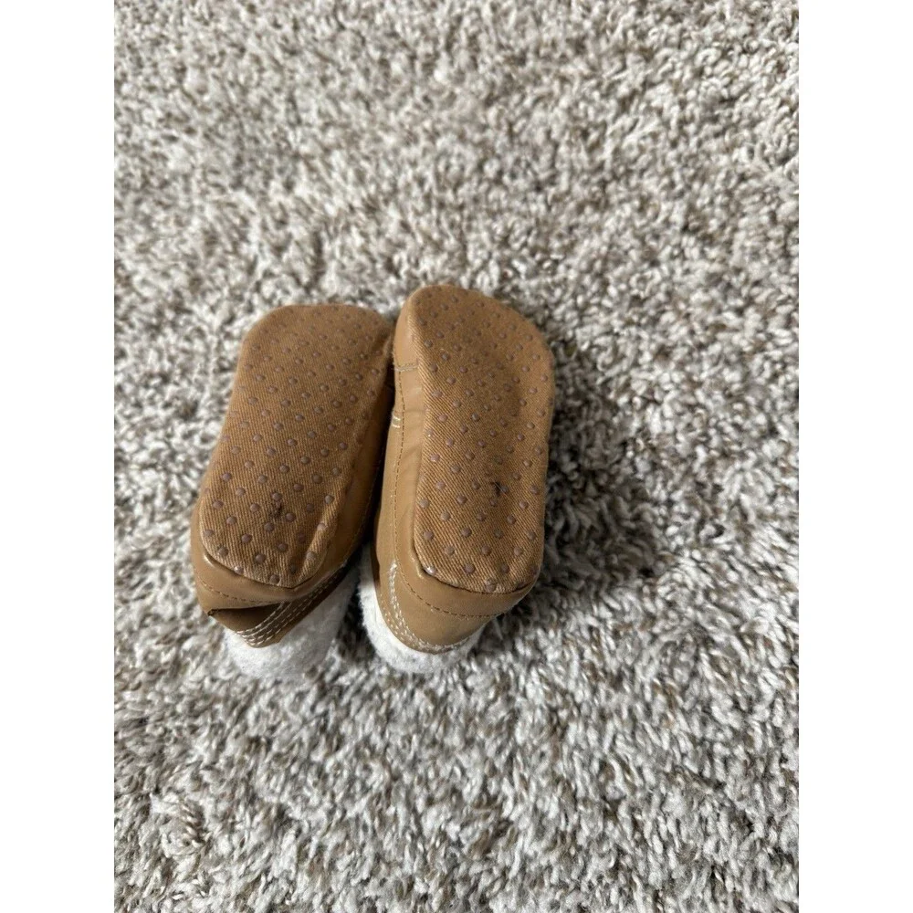Toddler Boys Brown Sherpa Lined Booties Faux Leather Shoes Size 12M